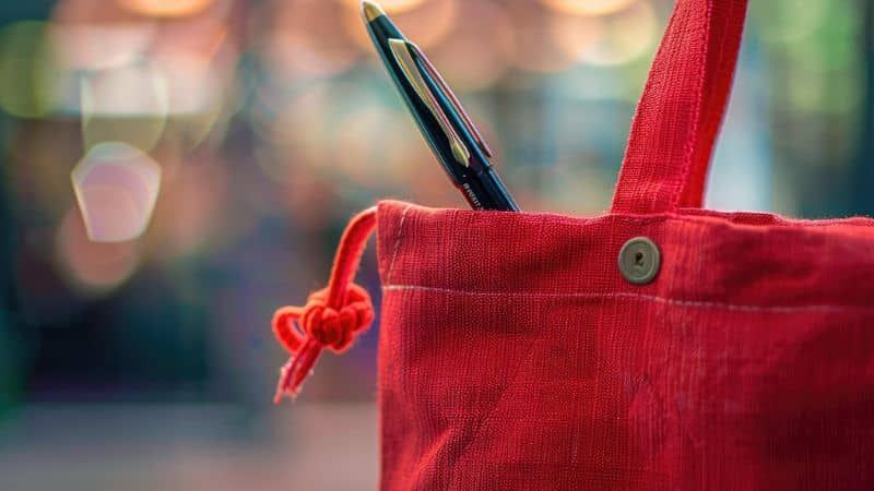 Photo d'un sac rouge classe Photo d'un sac rouge classe